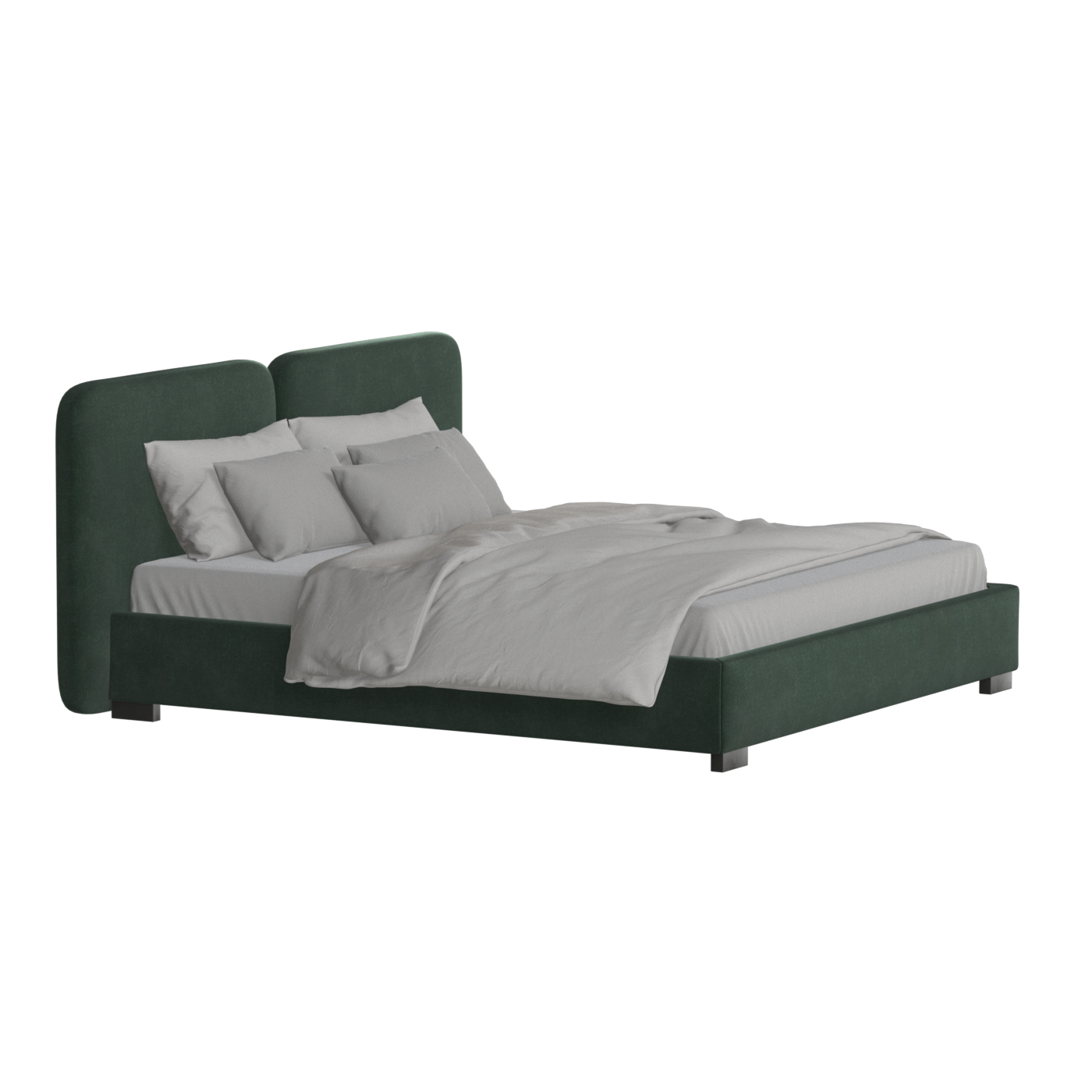 Chloe Upholstered Double Bed in Soft Woven Fabric