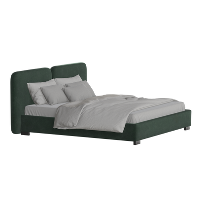 Chloe Upholstered Double Bed in Soft Woven Fabric