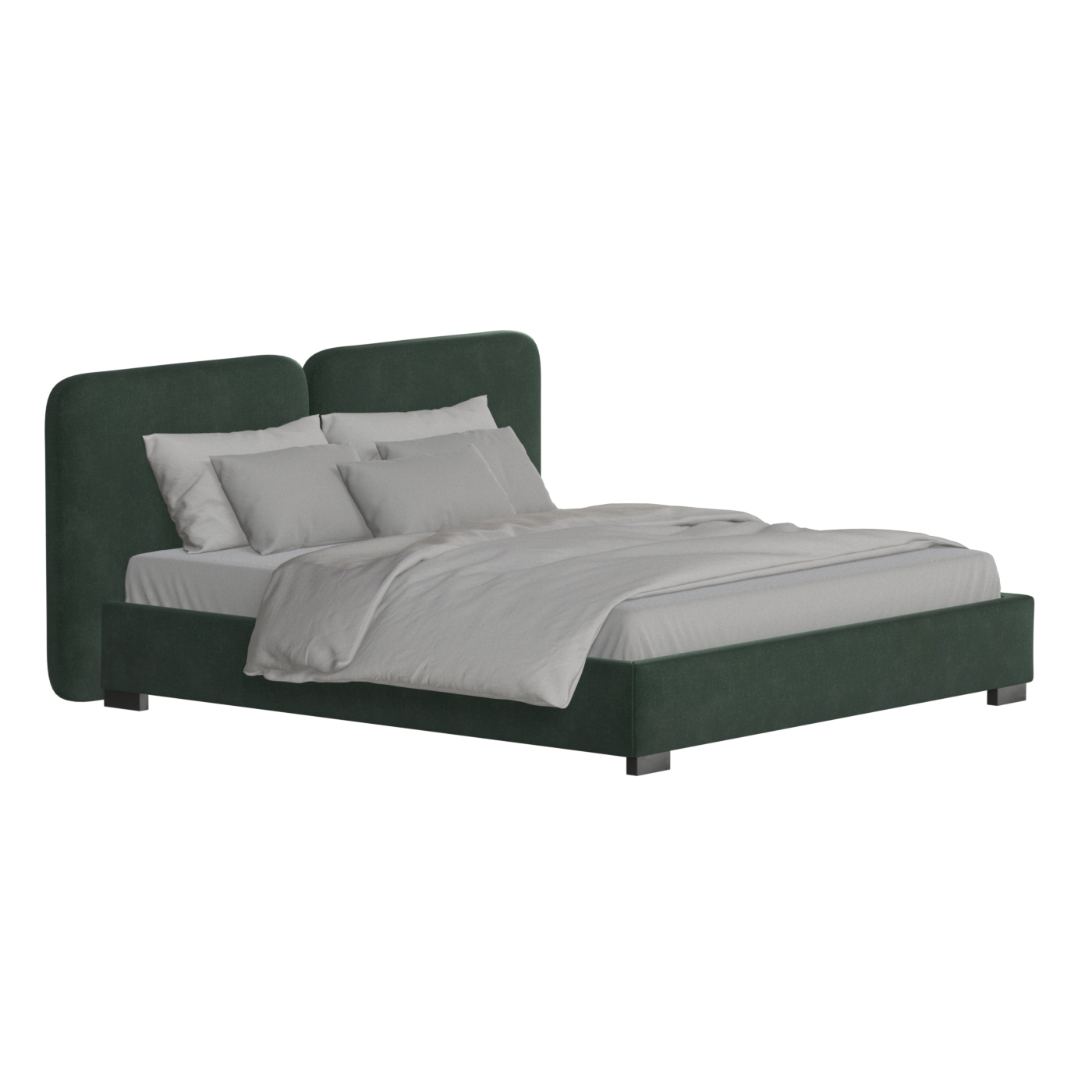 Chloe Upholstered Double Bed in Soft Woven Fabric
