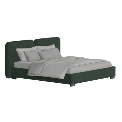 Chloe Upholstered Double Bed in Soft Woven Fabric