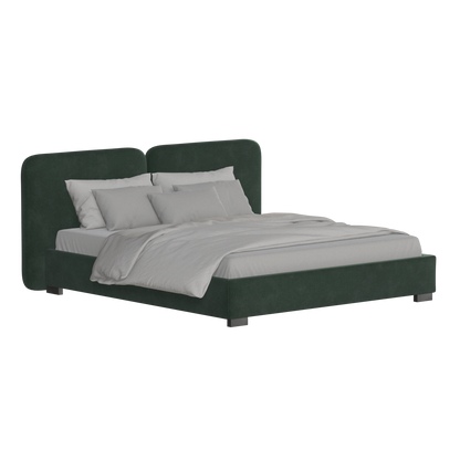Chloe Upholstered Double Bed in Soft Woven Fabric