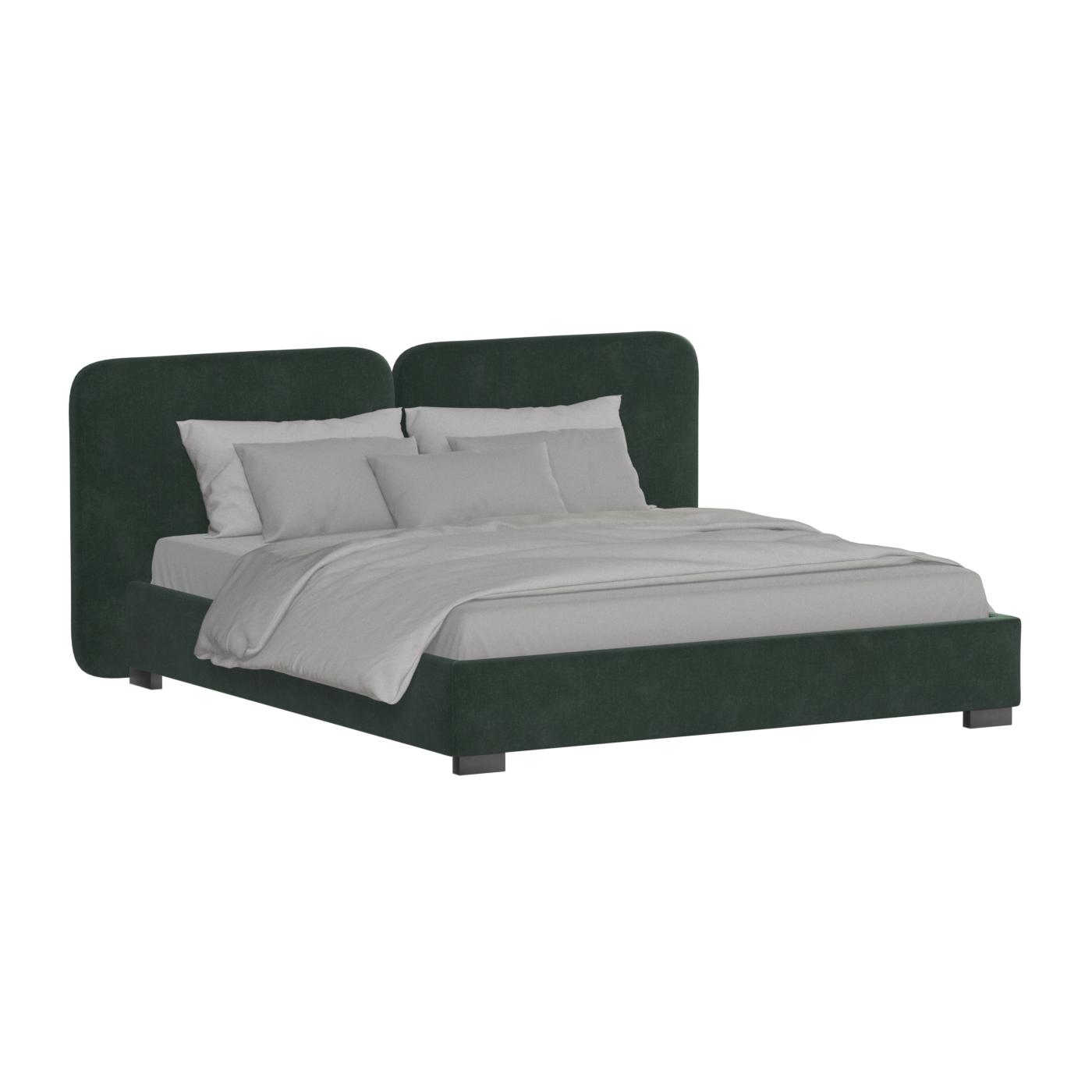 Chloe Upholstered Double Bed in Soft Woven Fabric