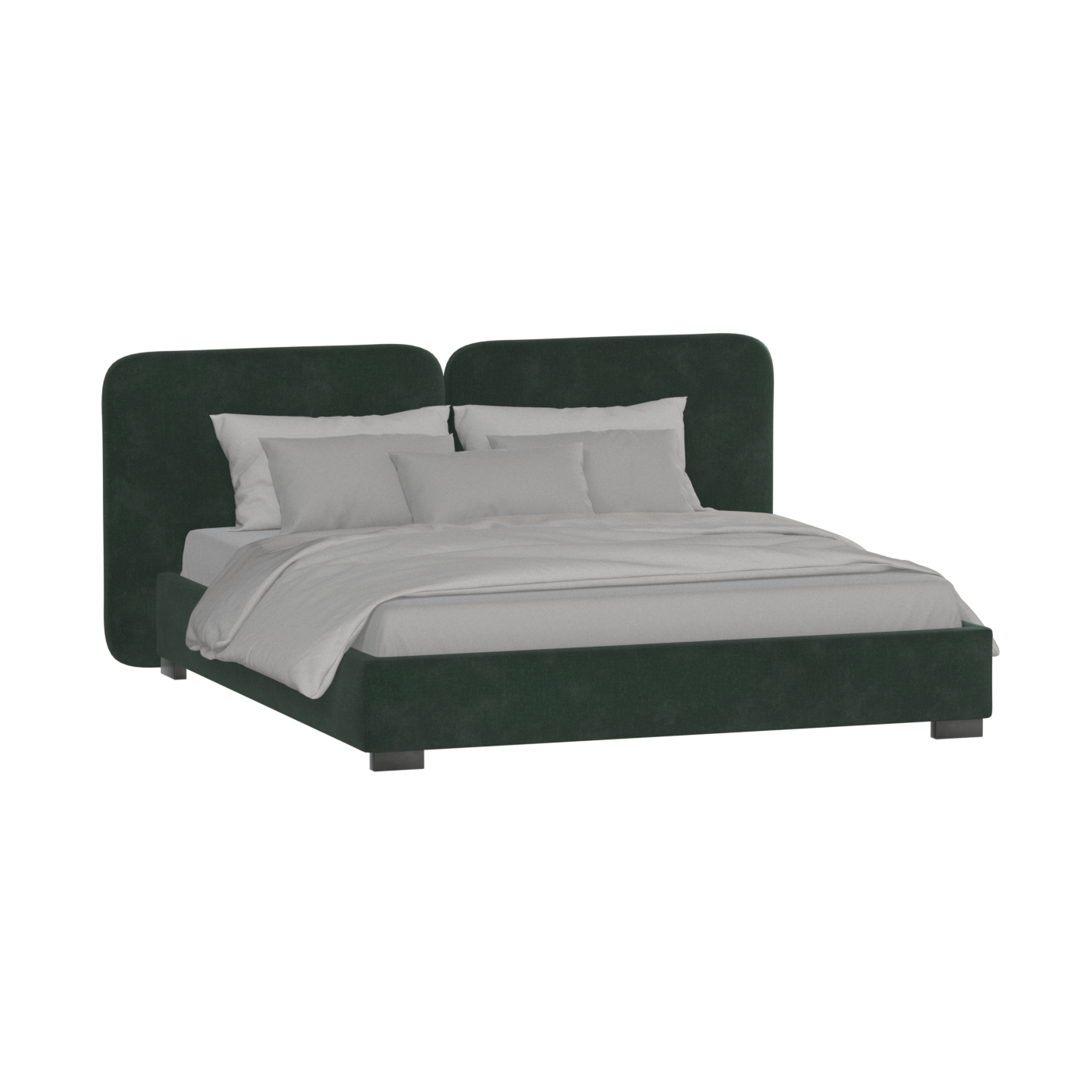 Chloe Upholstered Double Bed in Soft Woven Fabric