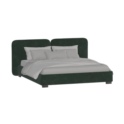 Chloe Upholstered Double Bed in Soft Woven Fabric