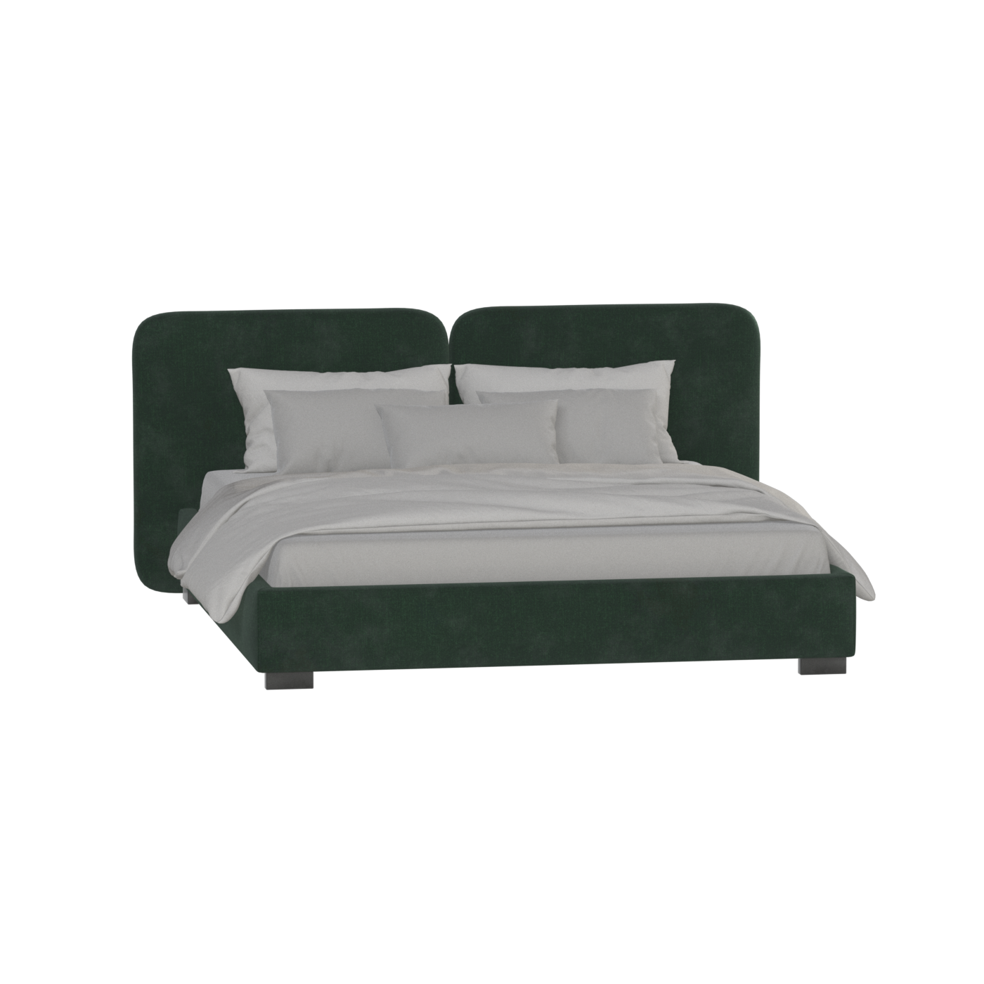 Chloe Upholstered Double Bed in Soft Woven Fabric