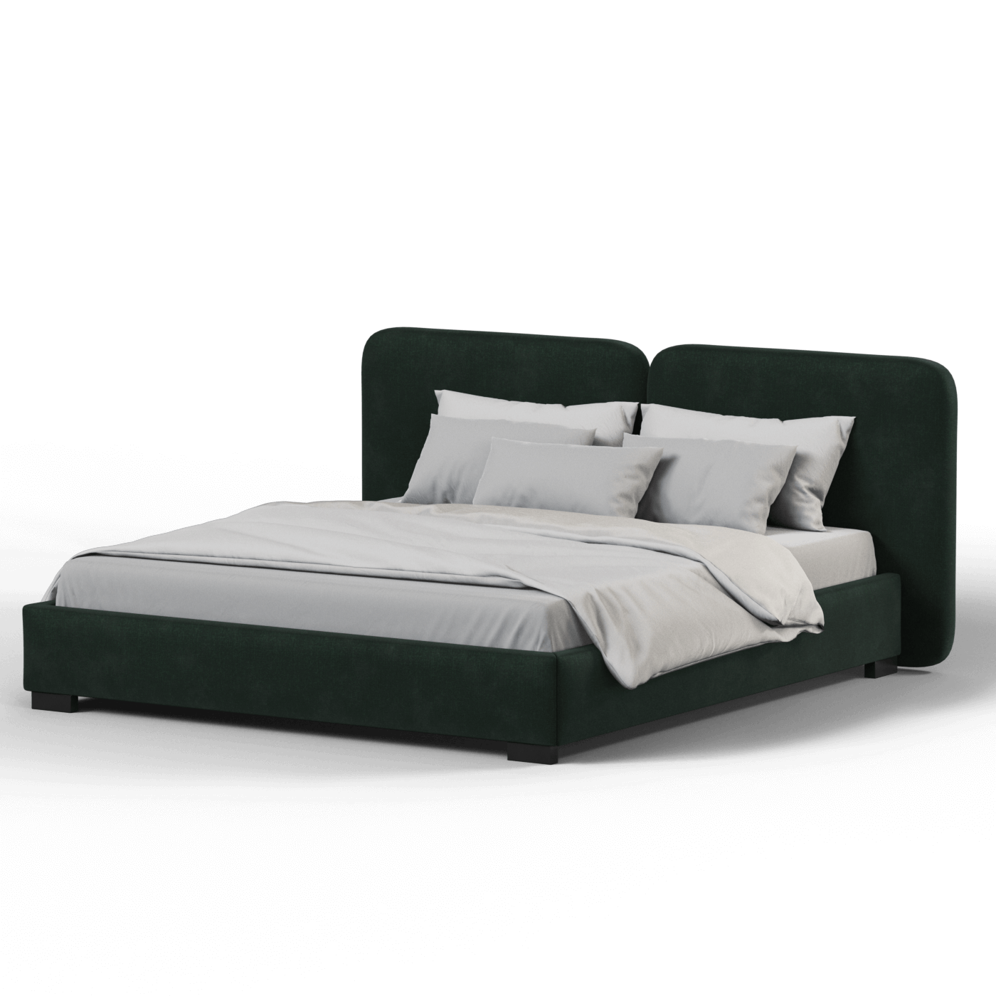 Chloe Upholstered Double Bed in Soft Woven Fabric