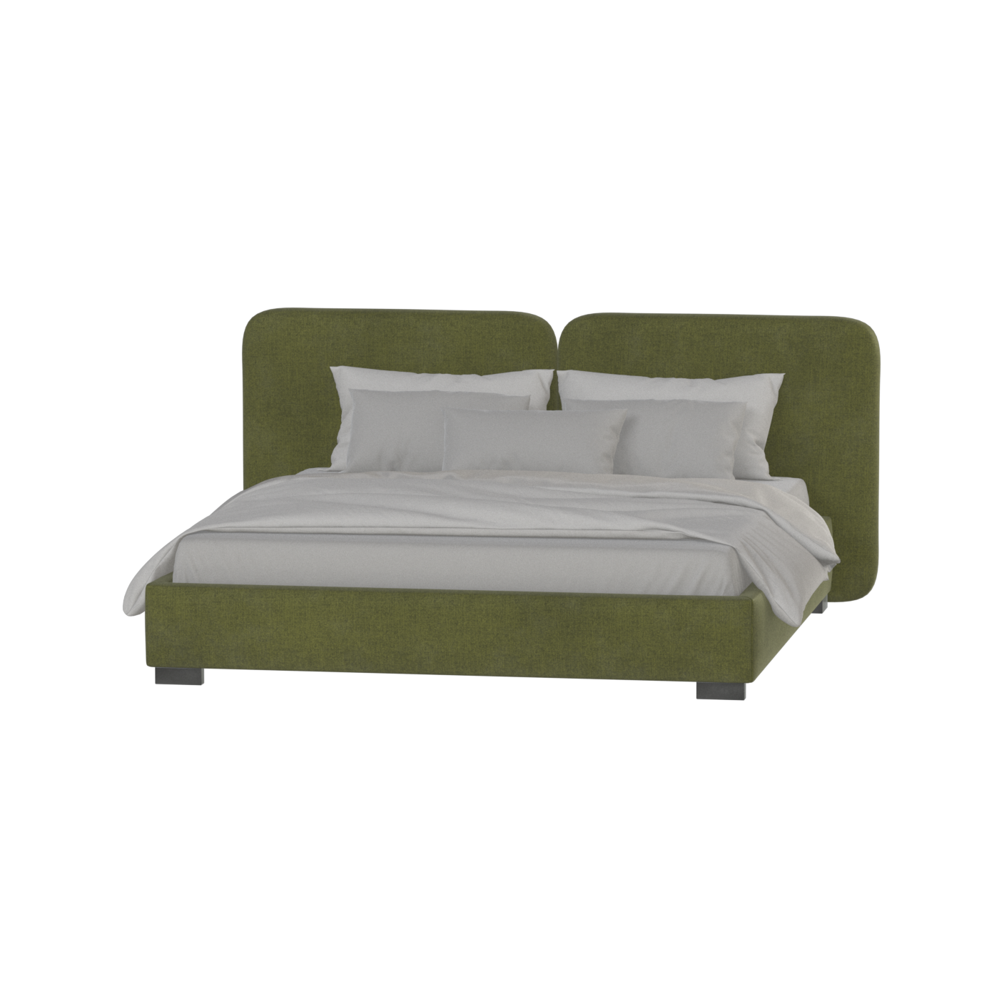 Lit double rembourré Chloé en tissu tissé doux