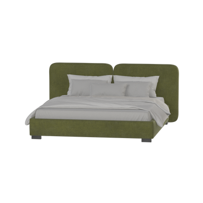 Chloe Upholstered Double Bed in Soft Woven Fabric