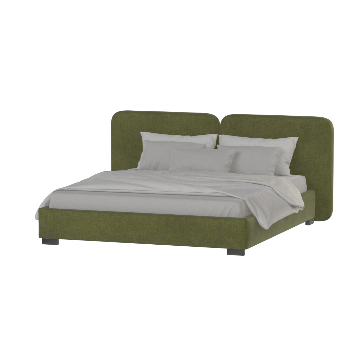 Chloe Upholstered Double Bed in Soft Woven Fabric