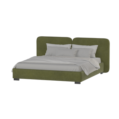 Chloe Upholstered Double Bed in Soft Woven Fabric