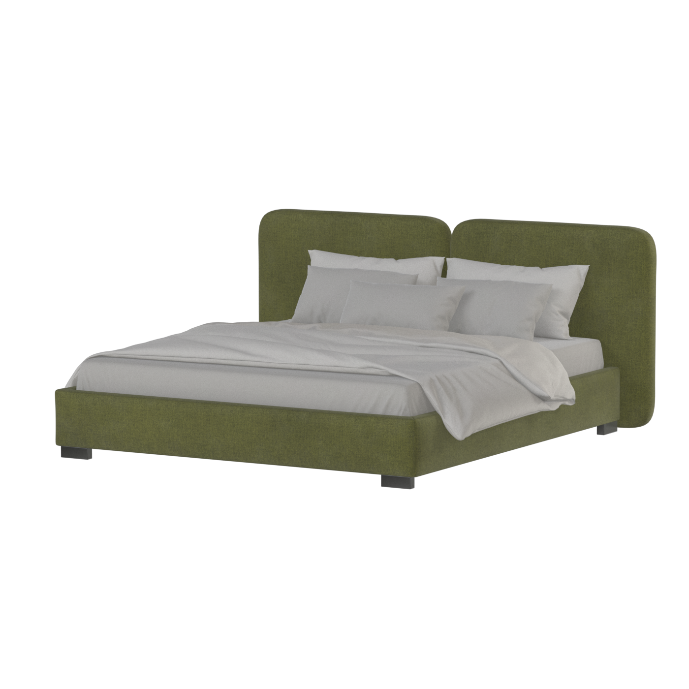 Chloe Upholstered Double Bed in Soft Woven Fabric