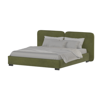 Chloe Upholstered Double Bed in Soft Woven Fabric