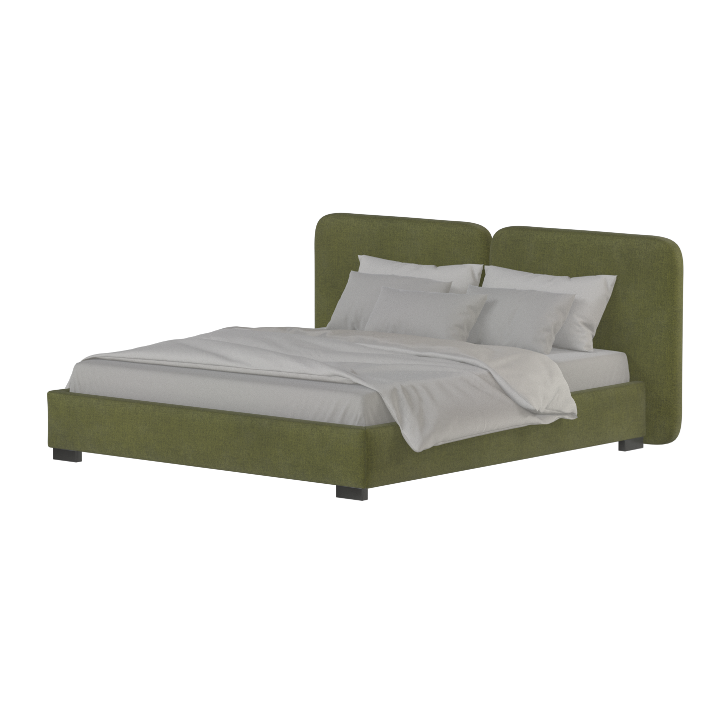 Chloe Upholstered Double Bed in Soft Woven Fabric
