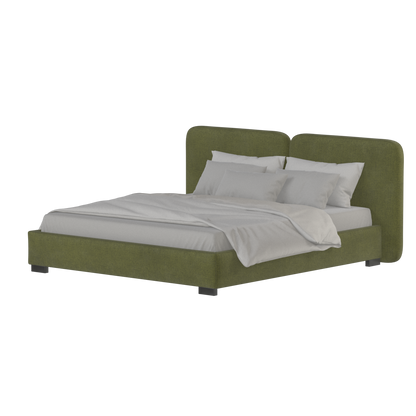 Chloe Upholstered Double Bed in Soft Woven Fabric