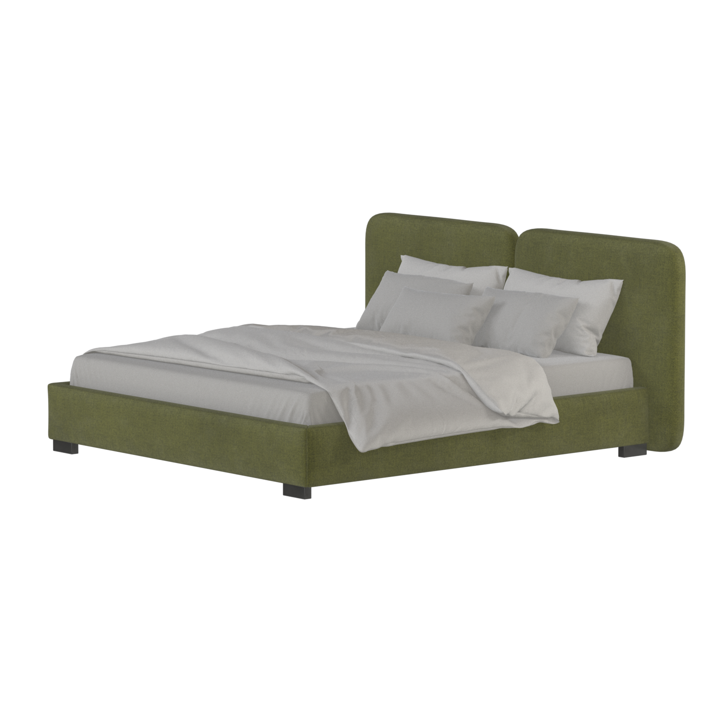 Chloe Upholstered Double Bed in Soft Woven Fabric