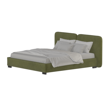 Chloe Upholstered Double Bed in Soft Woven Fabric