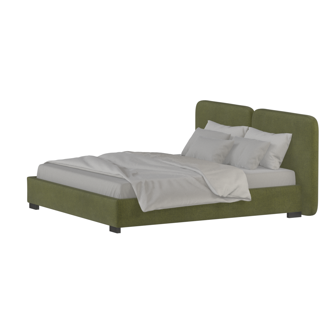 Chloe Upholstered Double Bed in Soft Woven Fabric