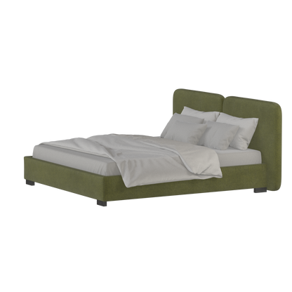 Chloe Upholstered Double Bed in Soft Woven Fabric