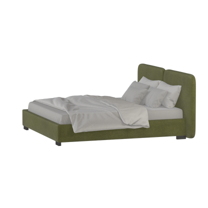 Chloe Upholstered Double Bed in Soft Woven Fabric