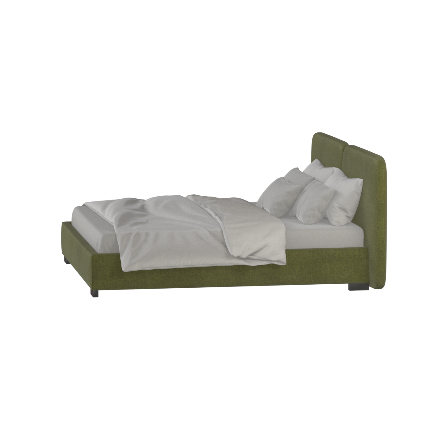 Chloe Upholstered Double Bed in Soft Woven Fabric