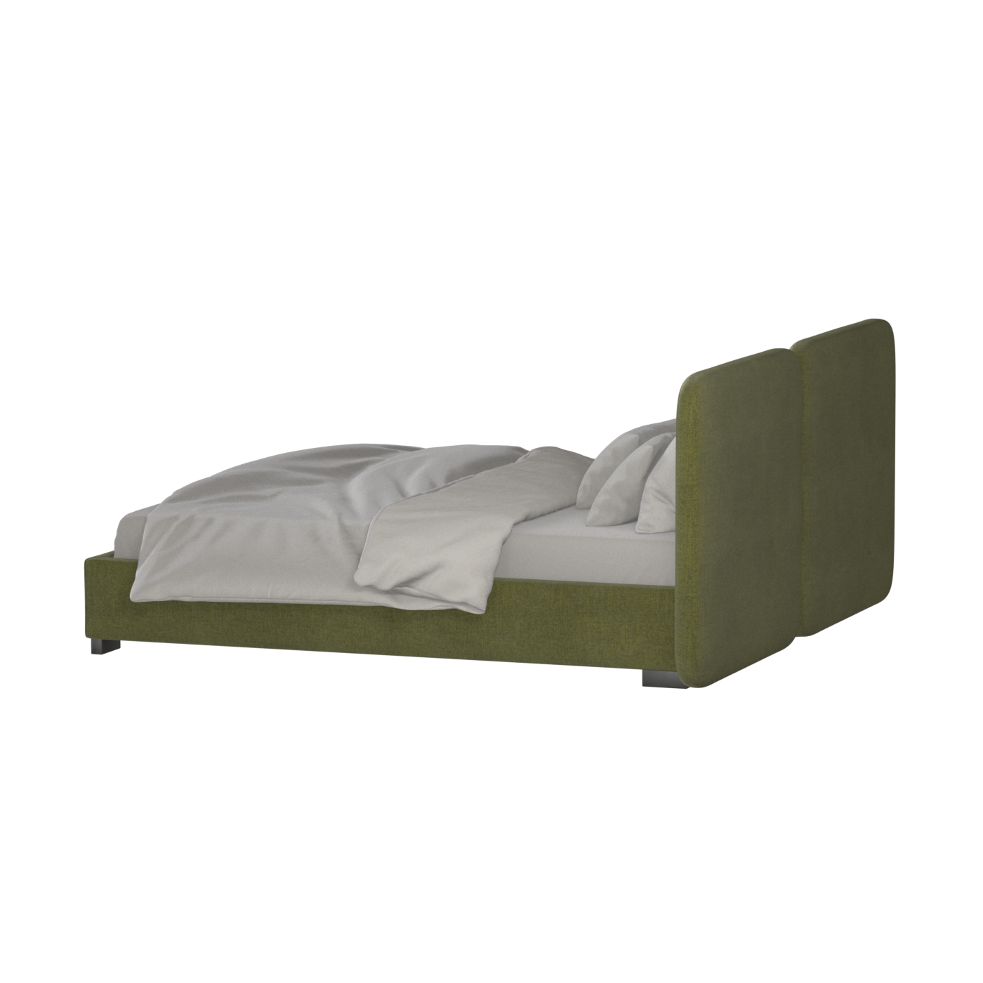 Chloe Upholstered Double Bed in Soft Woven Fabric