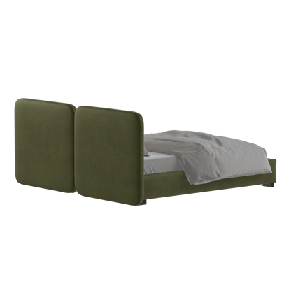 Chloe Upholstered Double Bed in Soft Woven Fabric