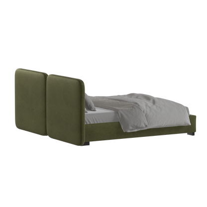 Chloe Upholstered Double Bed in Soft Woven Fabric