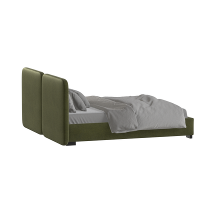 Chloe Upholstered Double Bed in Soft Woven Fabric
