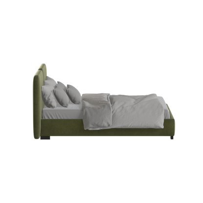 Chloe Upholstered Double Bed in Soft Woven Fabric