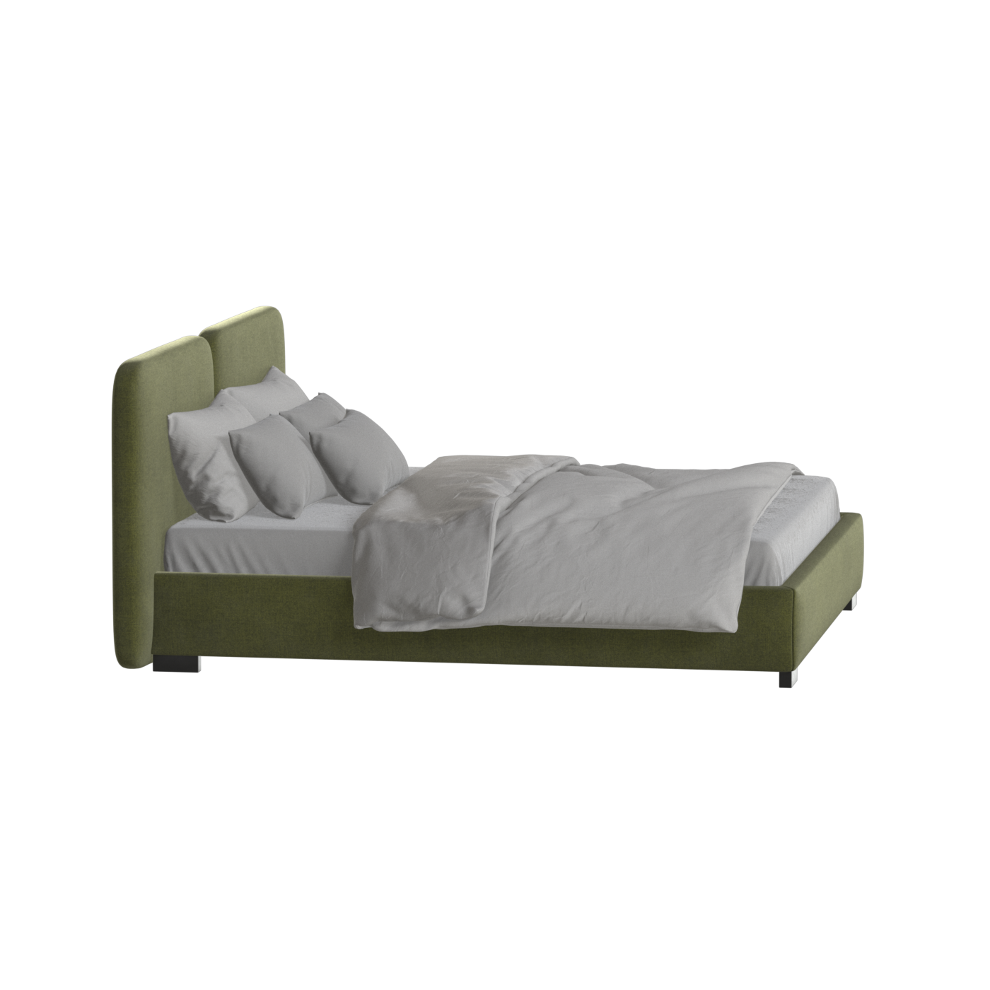 Chloe Upholstered Double Bed in Soft Woven Fabric