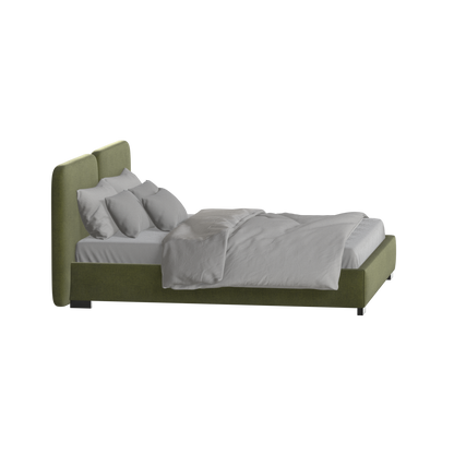 Chloe Upholstered Double Bed in Soft Woven Fabric