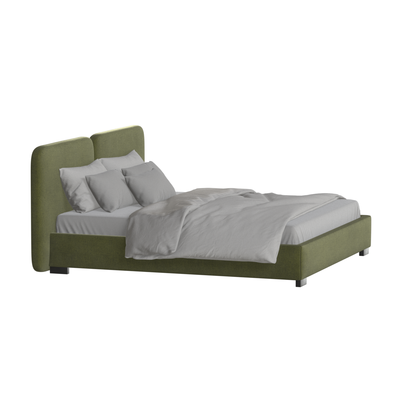 Chloe Upholstered Double Bed in Soft Woven Fabric