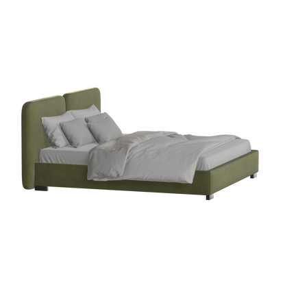 Chloe Upholstered Double Bed in Soft Woven Fabric