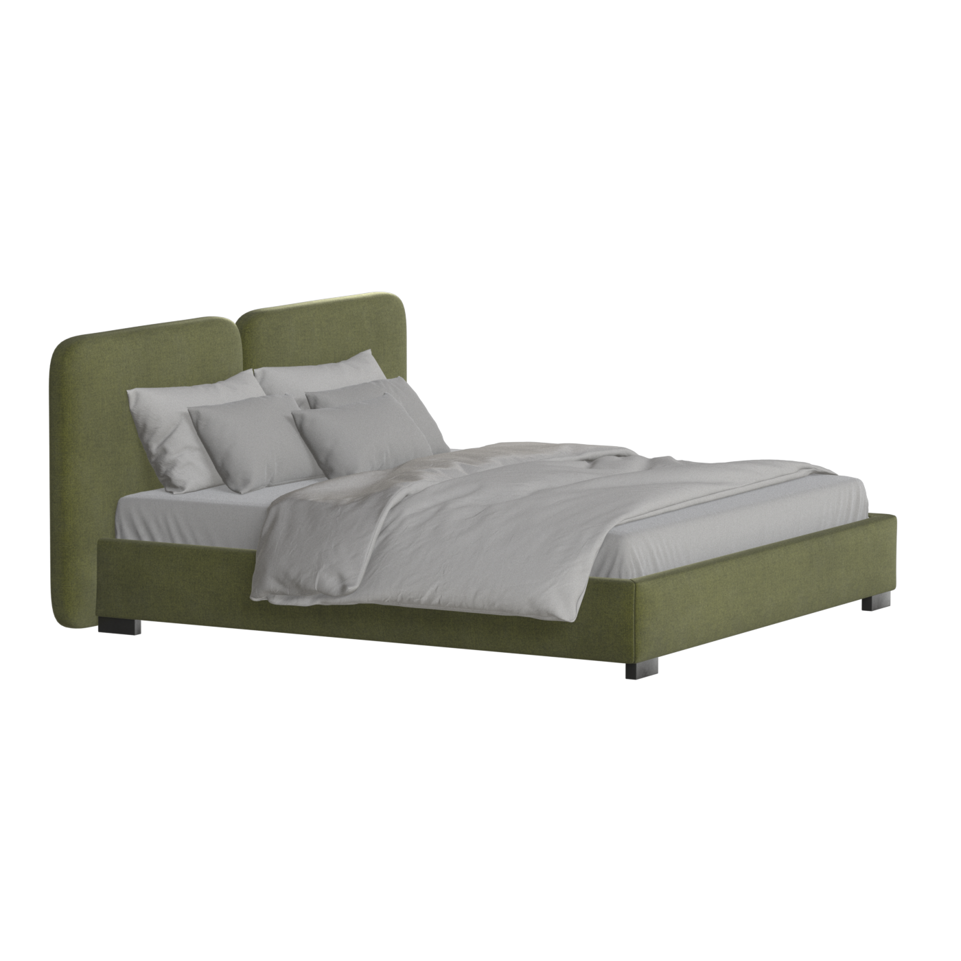 Chloe Upholstered Double Bed in Soft Woven Fabric