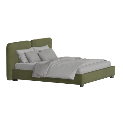 Chloe Upholstered Double Bed in Soft Woven Fabric