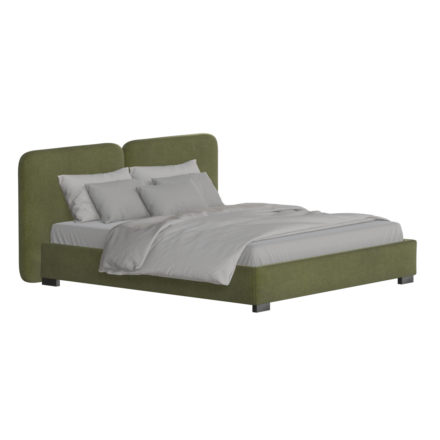 Chloe Upholstered Double Bed in Soft Woven Fabric