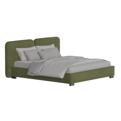 Chloe Upholstered Double Bed in Soft Woven Fabric