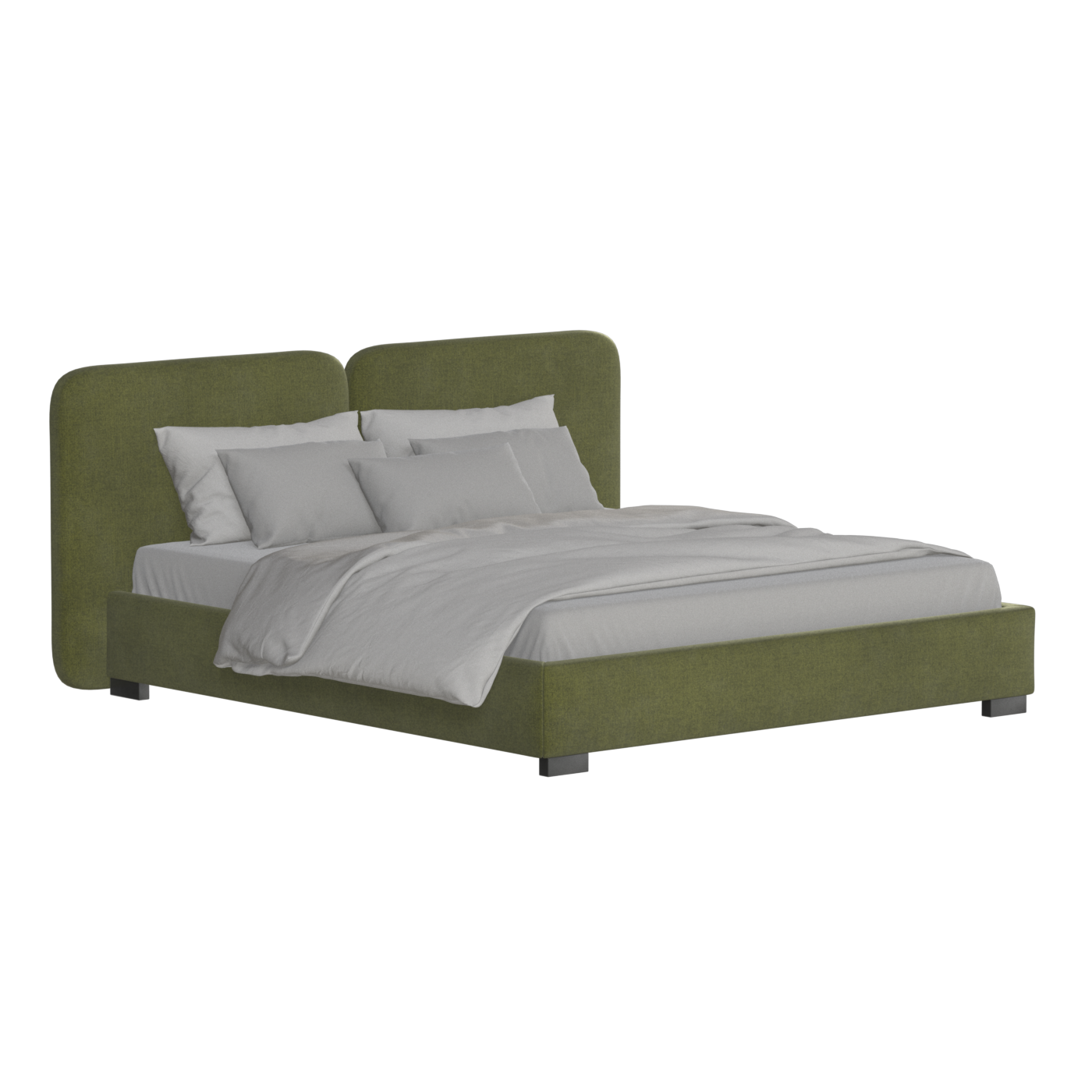 Chloe Upholstered Double Bed in Soft Woven Fabric