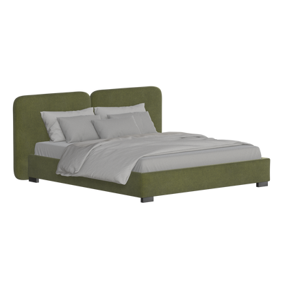 Chloe Upholstered Double Bed in Soft Woven Fabric