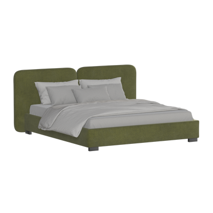 Chloe Upholstered Double Bed in Soft Woven Fabric
