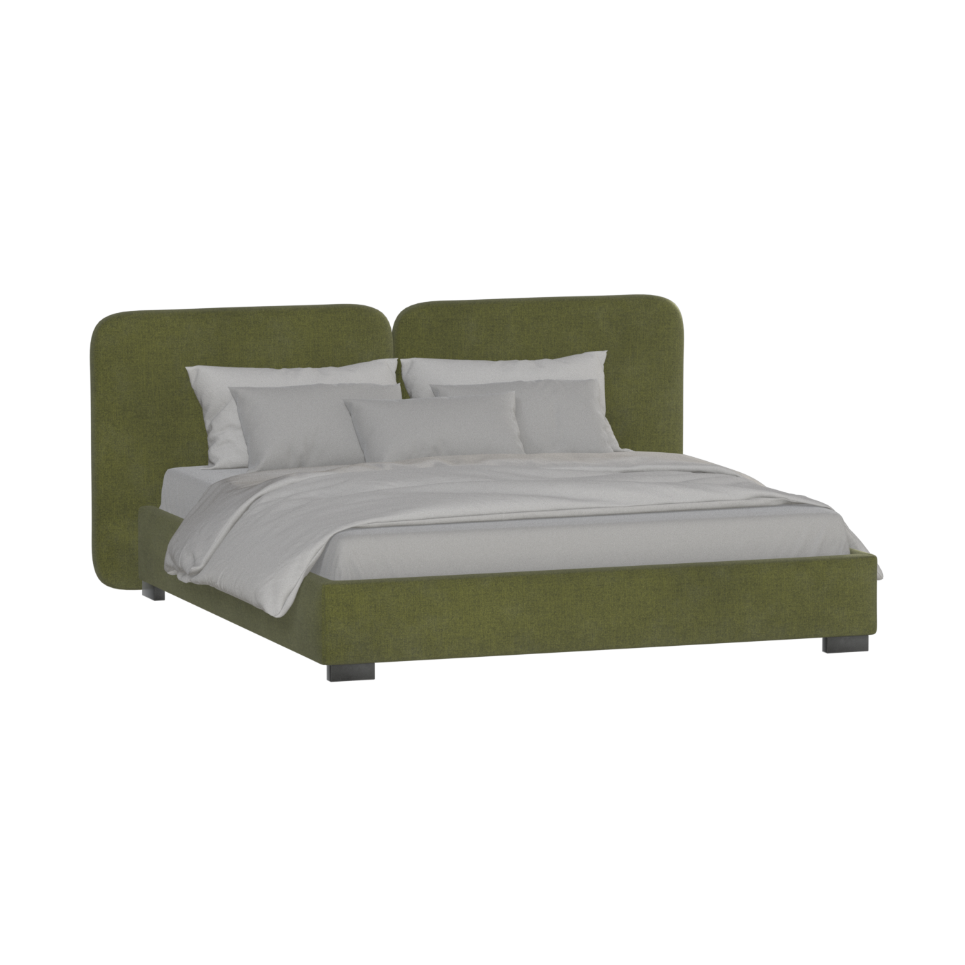 Chloe Upholstered Double Bed in Soft Woven Fabric