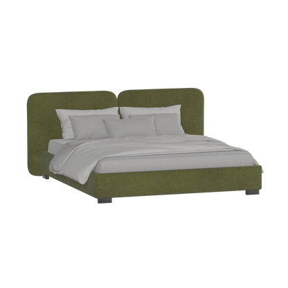 Chloe Upholstered Double Bed in Soft Woven Fabric