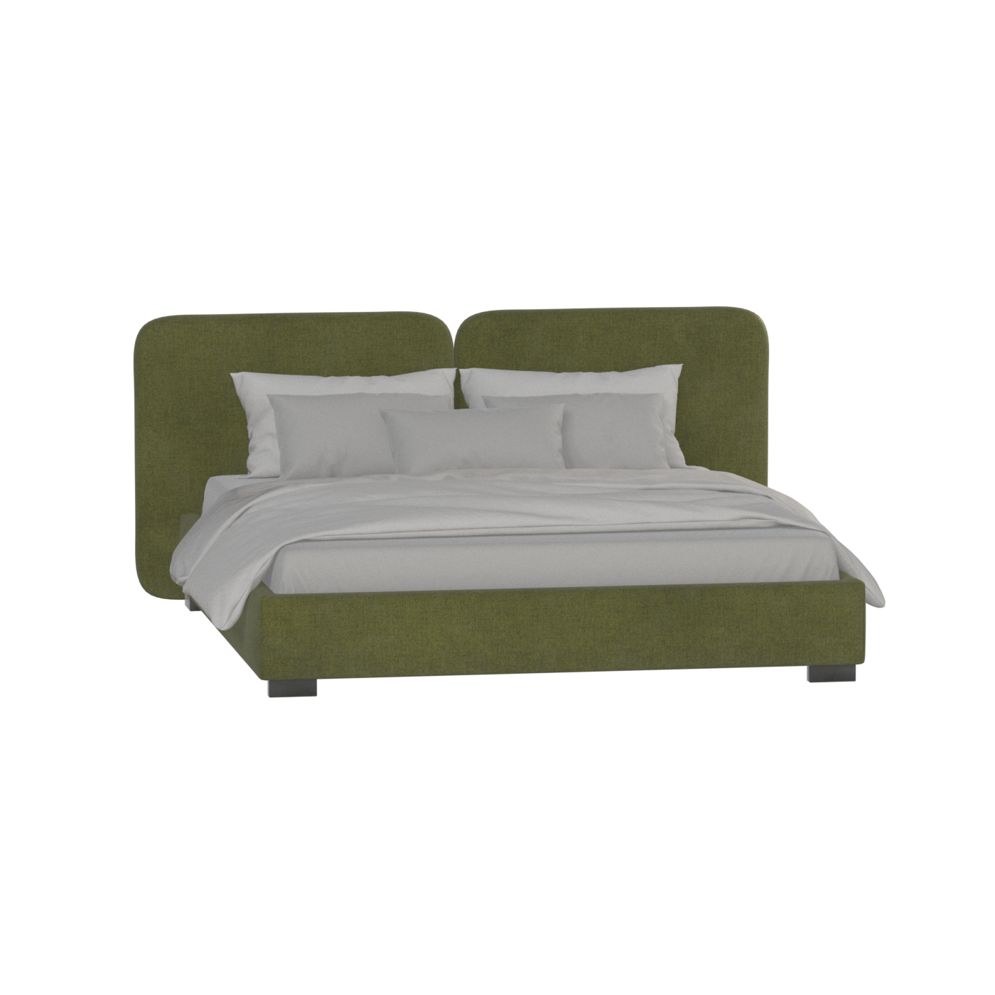 Chloe Upholstered Double Bed in Soft Woven Fabric
