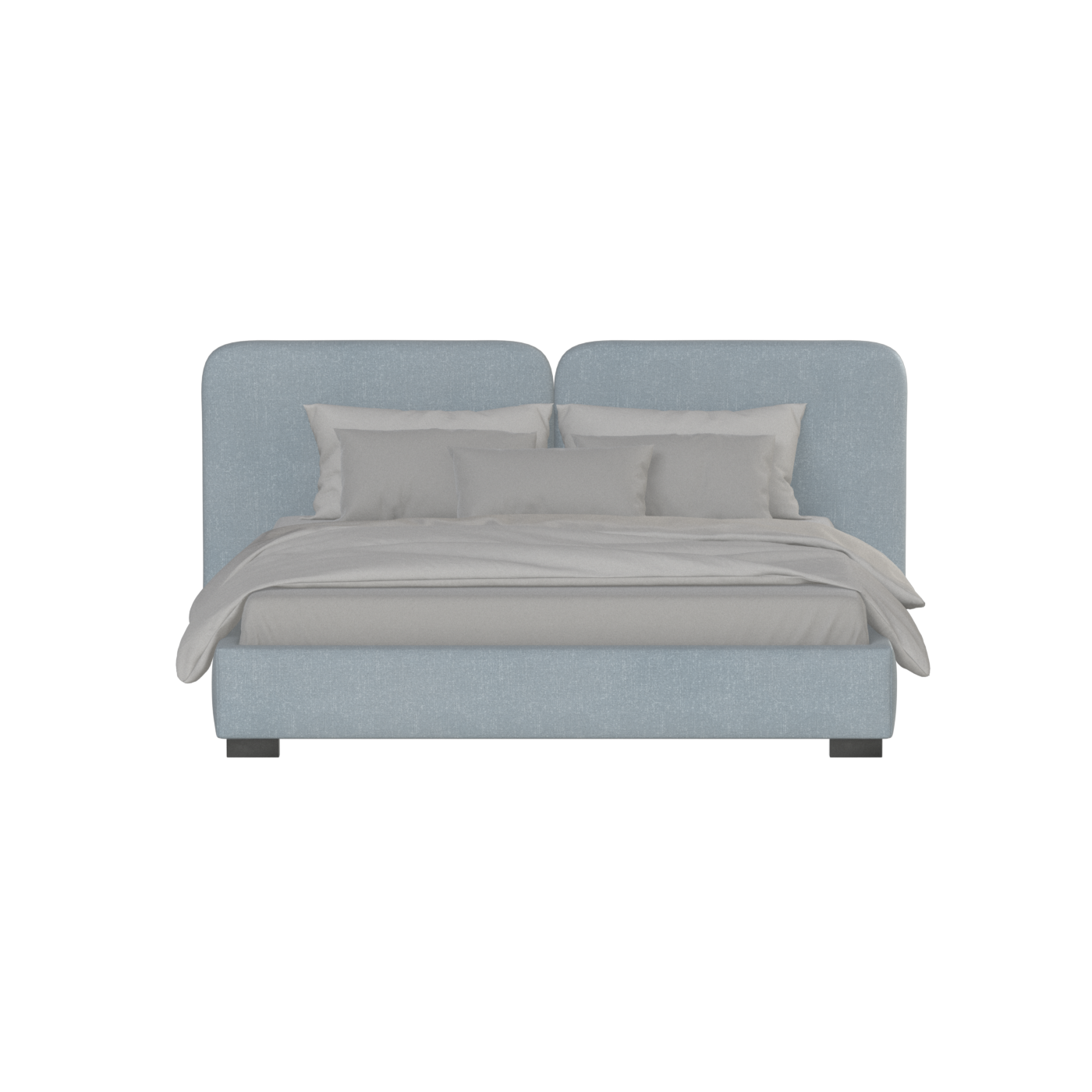 Chloe Upholstered Double Bed in Soft Woven Fabric