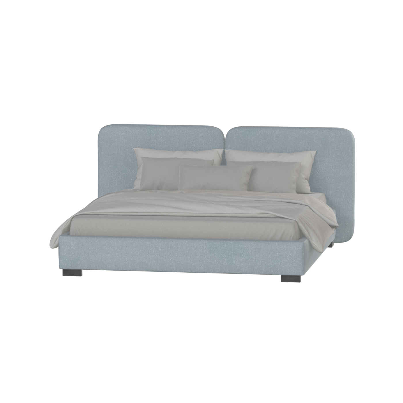 Chloe Upholstered Double Bed in Soft Woven Fabric