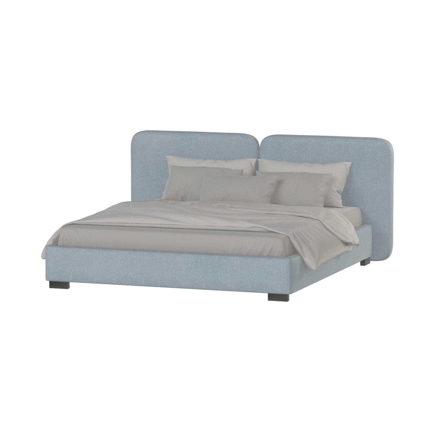 Chloe Upholstered Double Bed in Soft Woven Fabric