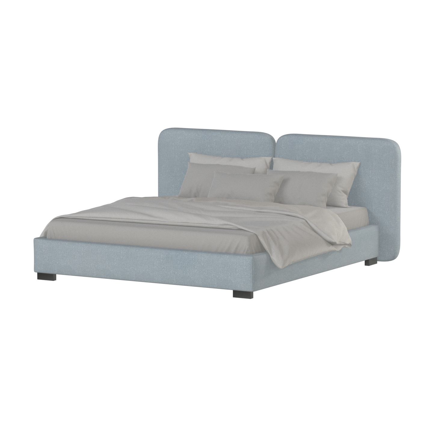 Chloe Upholstered Double Bed in Soft Woven Fabric