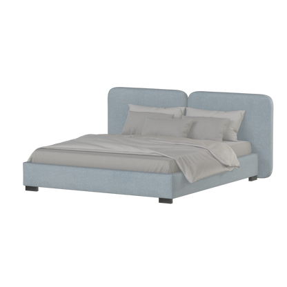 Chloe Upholstered Double Bed in Soft Woven Fabric