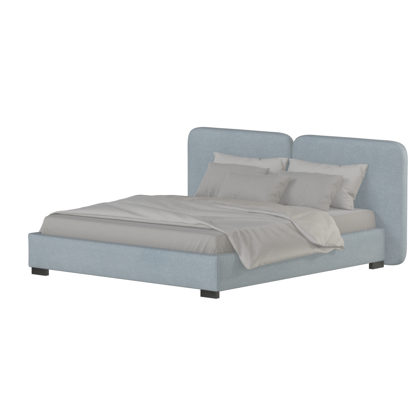 Chloe Upholstered Double Bed in Soft Woven Fabric