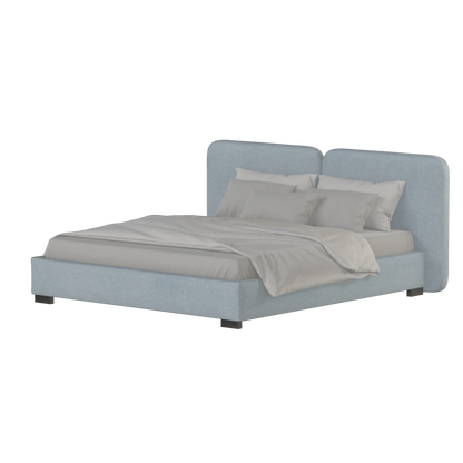 Chloe Upholstered Double Bed in Soft Woven Fabric